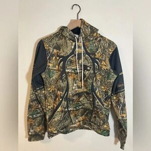 New England Patriots Camo Hooded Sweatshirt, Boys Size Small Hunting Football